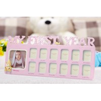 嬰兒相架 - My First Year 粉紅色 (12格)